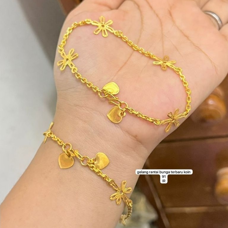 GELANG RANTAI BUNGA KOIN 91
