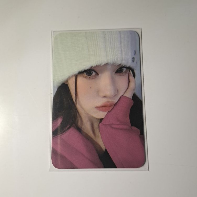official photocard WINTER AESPA synk parallel line hoodie pink