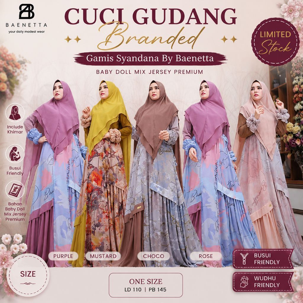 Gamis Syari premium Syandana by Baenetta