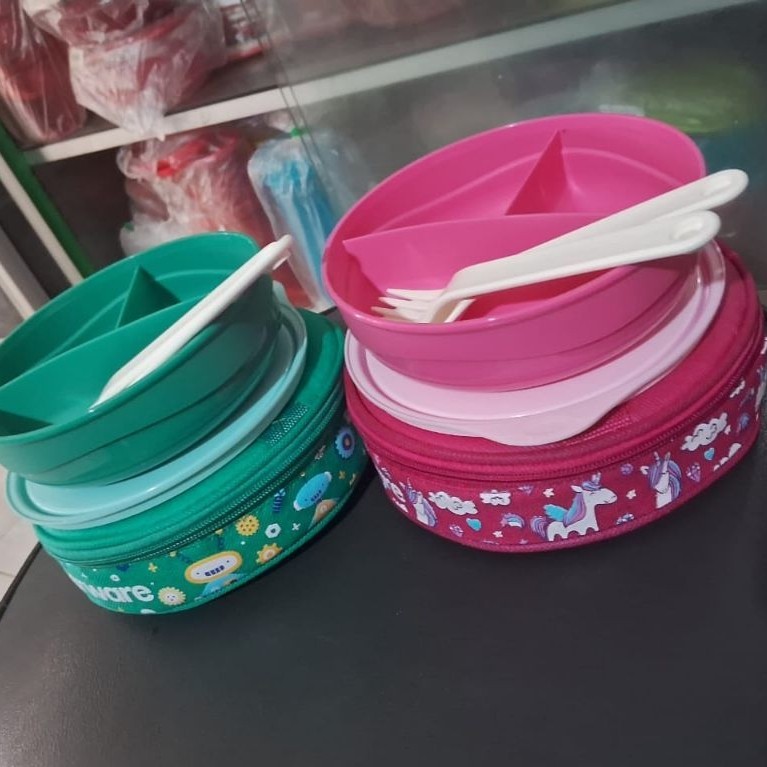 Tupperware Paket Bekal Makan Set Tempat Bekal Anak Sekolah Kerja Bawa Bekal Piknik Serbaguna Origina