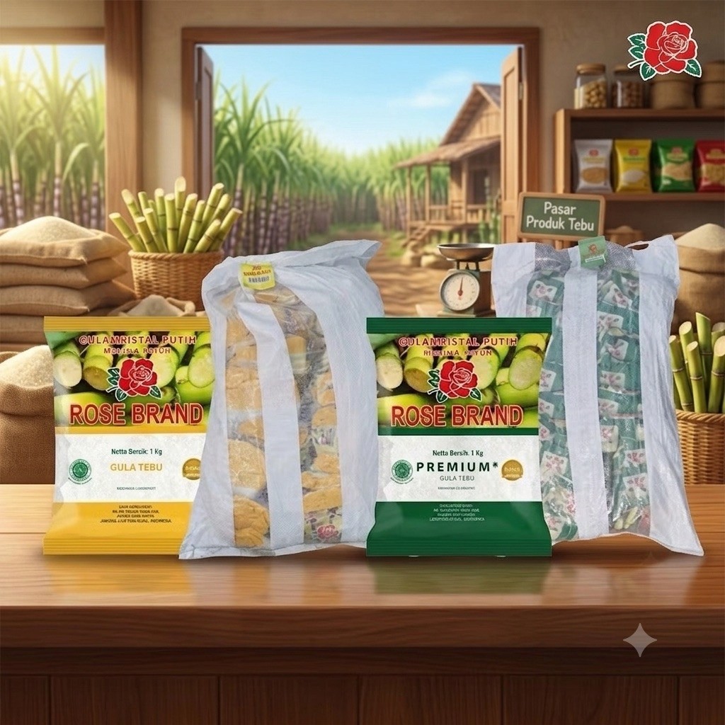 {PROMO} 1 SAG/1DUS Gula Pasir Putih Rosebrand 1kg isi 20 pcs- Pemanis Alami, Multifungsi, Kemasan Hi