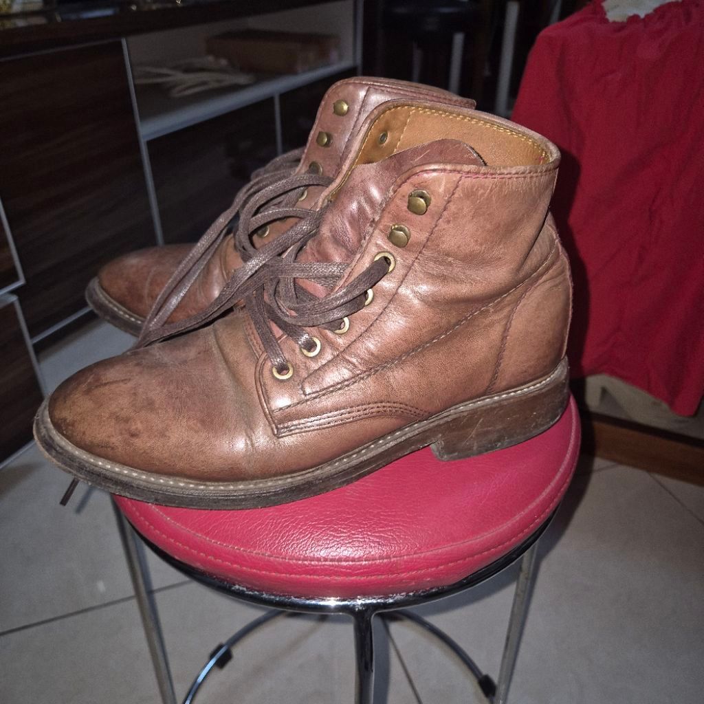 Leather Boots Txture Warhorse oxblood Size UK6 EU 40-401/2 (25-25.5 cm)