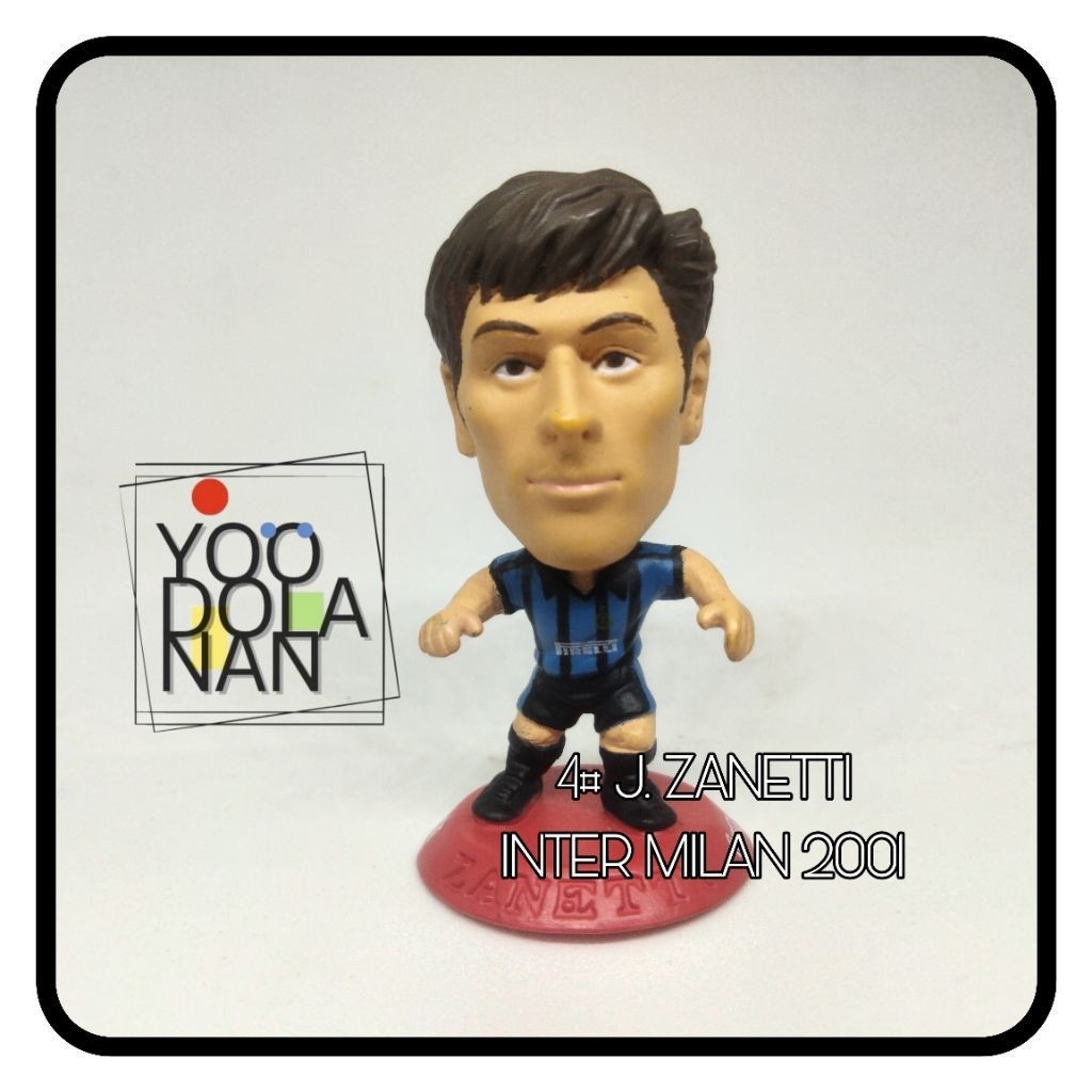 4# J. ZANETTI - INTER MILAN 2001 CORINTHIAN MICROSTARS SOCCERSTARZ FIGURE PEMAIN BOLA