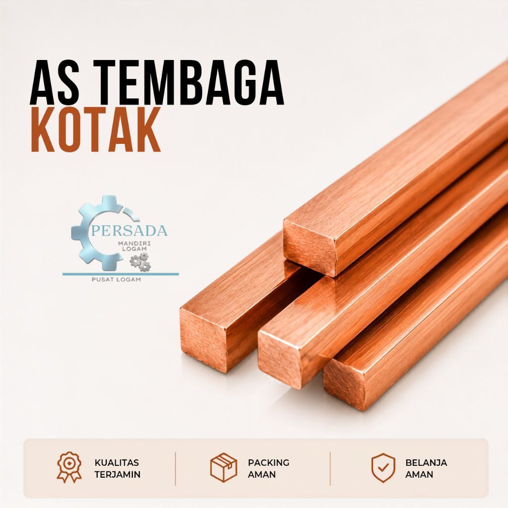 As tembaga kotak 38mm x 38mm x 100mm