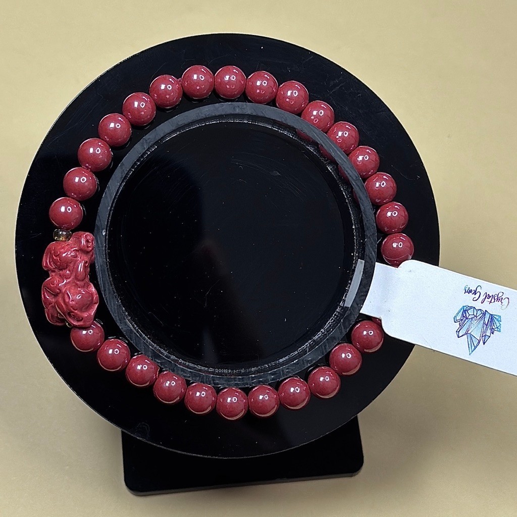 Imperial Red Cinnabar with Spacer Cinnabar Bracelet