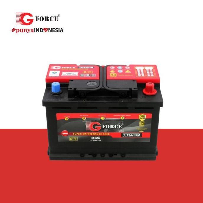 GFORCE MF 566LN3 Titanium - Aki Mobil Bebas Perawatan