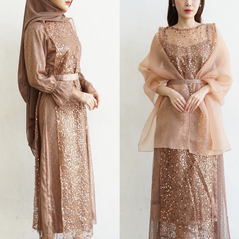 Rui Dress by NAMÈLIS - Sequin Party Dress Mewah untuk Pesta Kondangan Lamaran Tunangan Prewedding Le