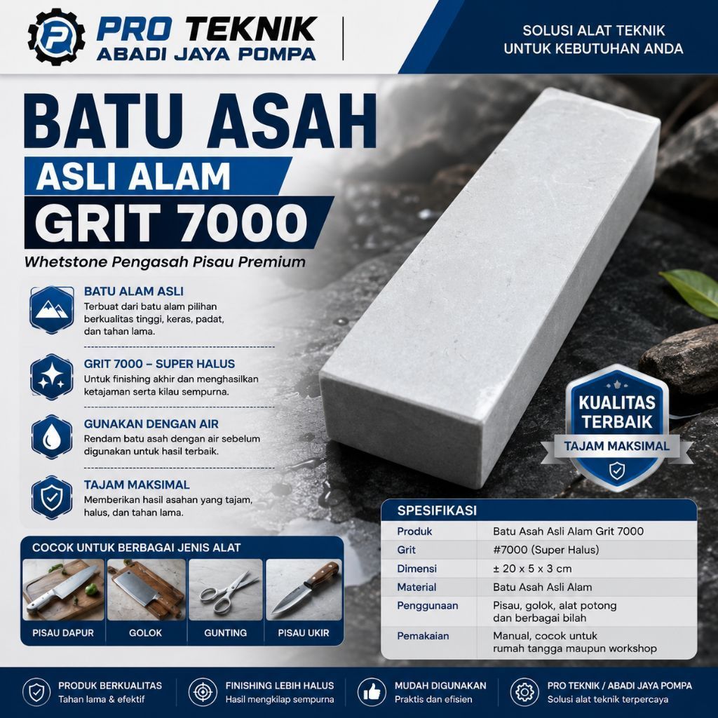 Asahan Batu Alam Pengasah Pisau Tajam Seper Halus - Batu Asahan Pisau Paling Bagus Ukuran 15x5x3
