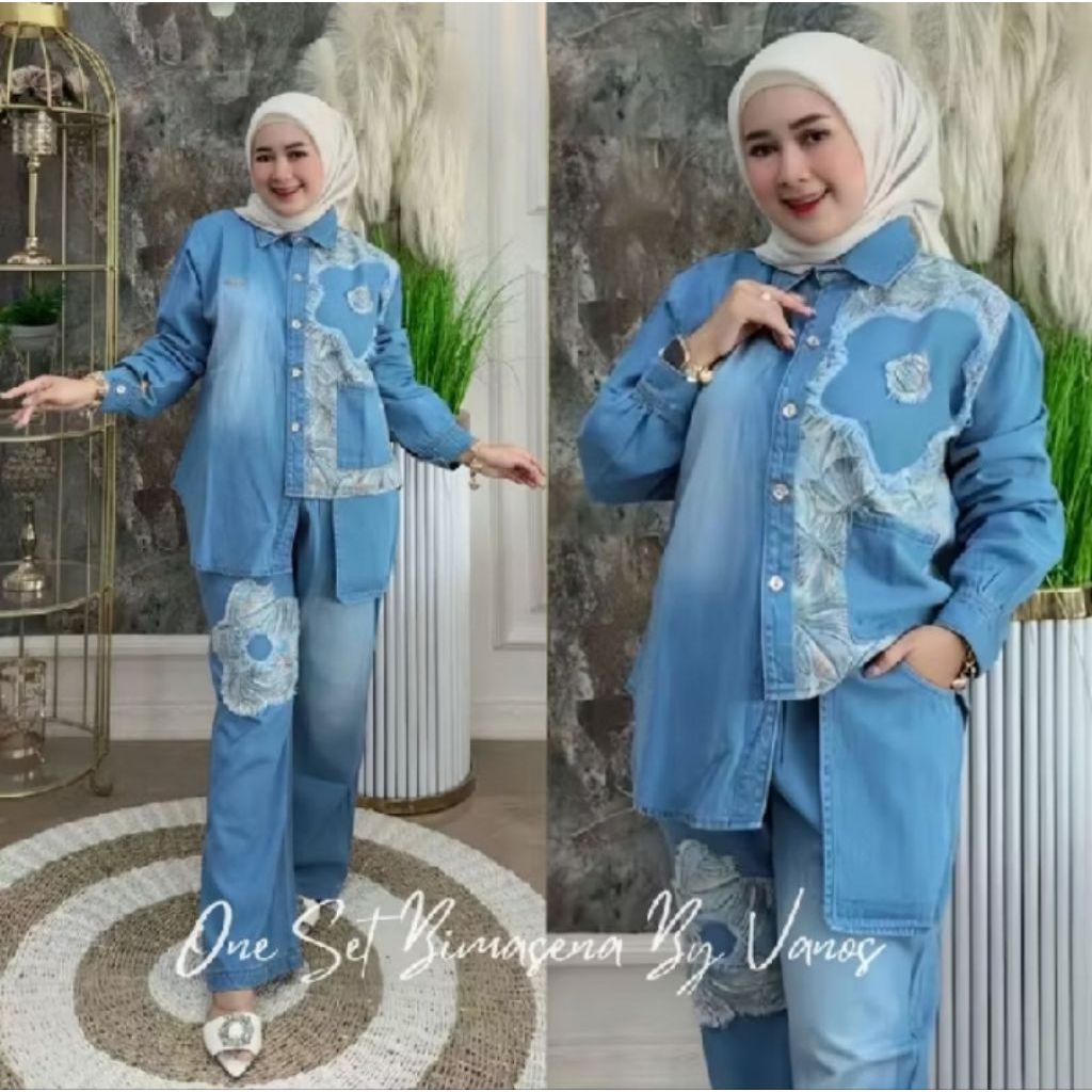 SALE SETELAN VANOS | UNI ARA GAMIS VANOS | UNI ARA SETELAN JEANS PREMIUM