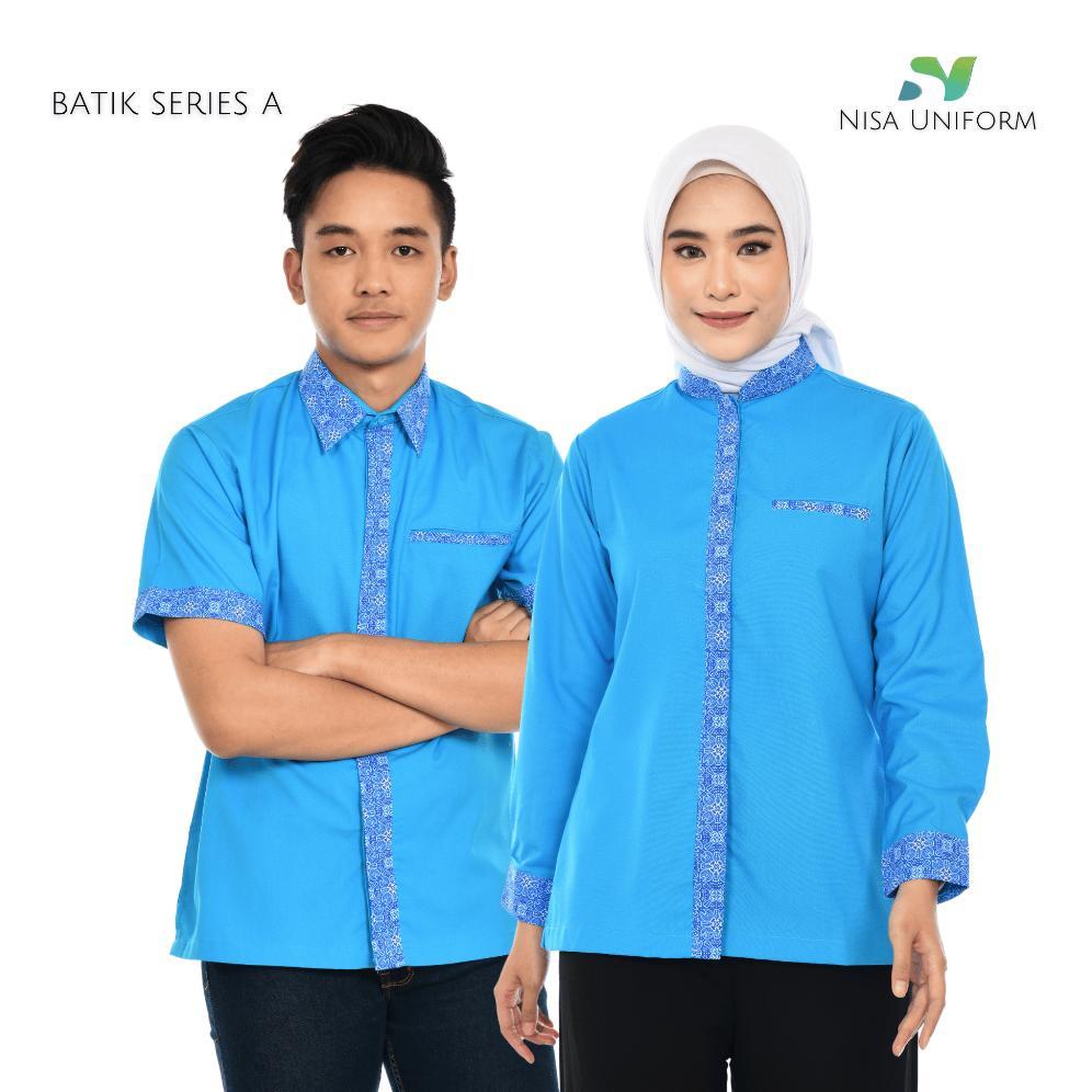 PREMIUM BAJU BATIK COWOK CEWEK MURAH/KEMEJA KERJA KARYAWAN CUSTOM BORDIR/SERAGAM KARYAWAN RESTORAN