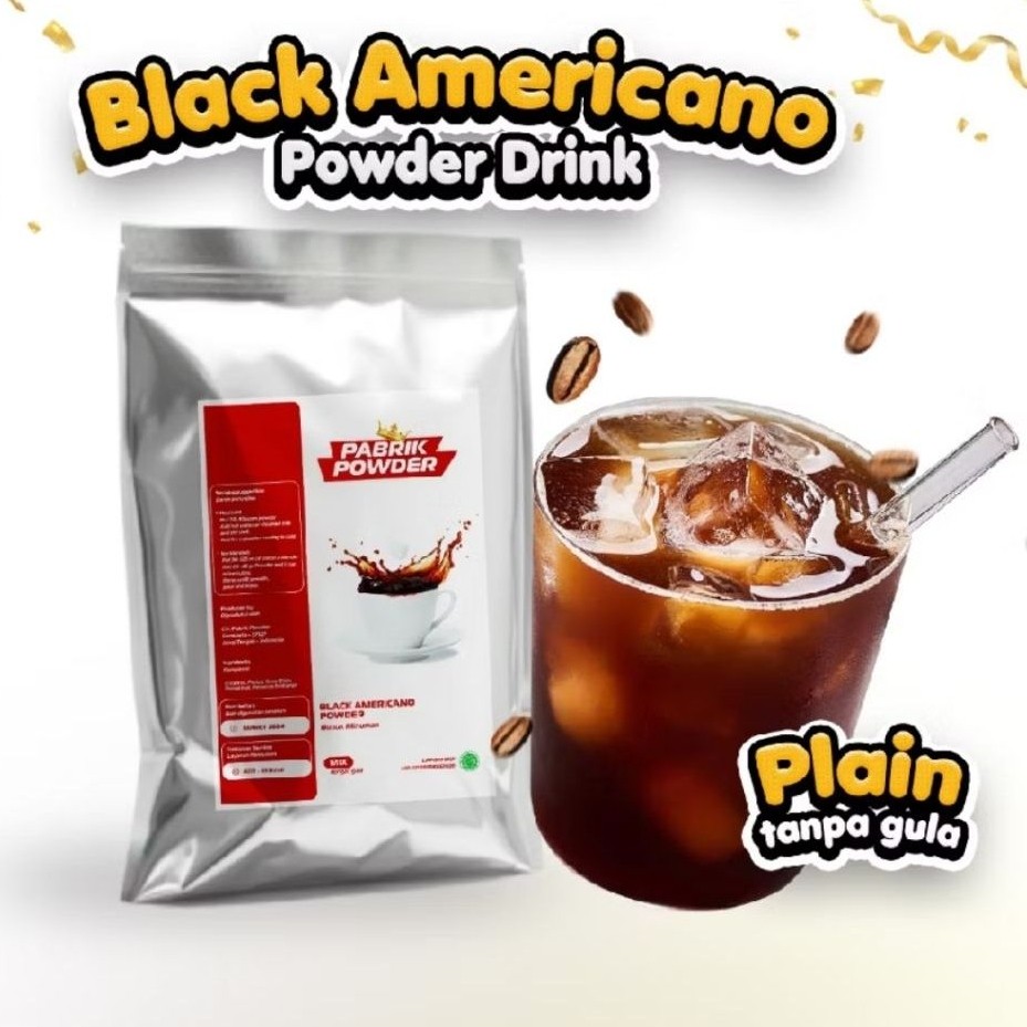 Black americano powder, bubuk Minuman black americano, kopi hitam