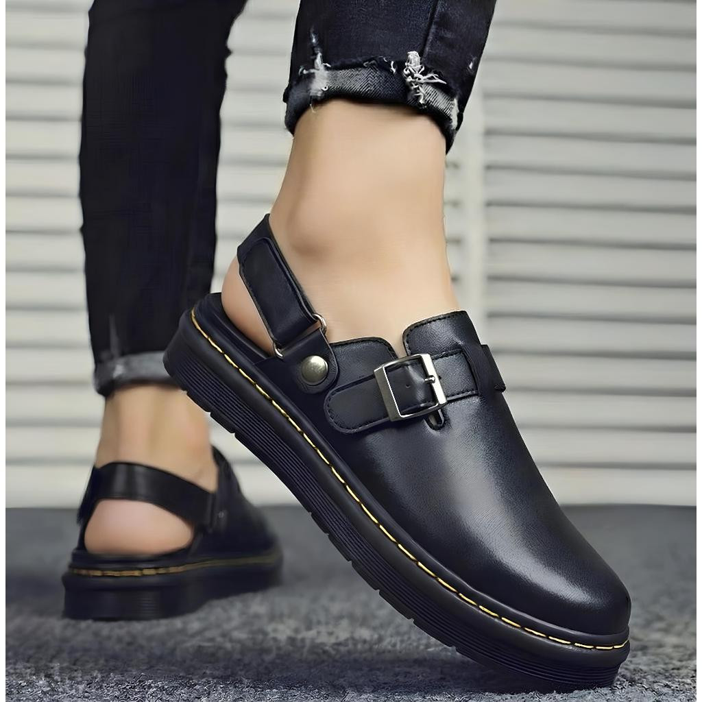 SIGMA PROJECT - Sandal Docmart Pria Boston Sandal Sepatu Bustong Hitam