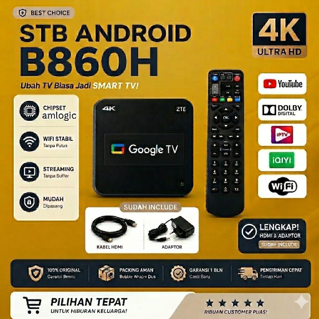 Android Tv Box Zte V2 // fullset // Ram 8GB & Rom 32Gb