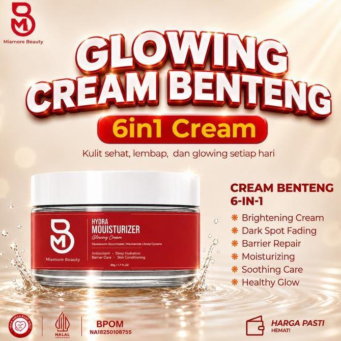 NV [1PCS] GLOWING CREAM BENTENG DOUBLE MOISTERIZER BY MIAMORE BEAUTY