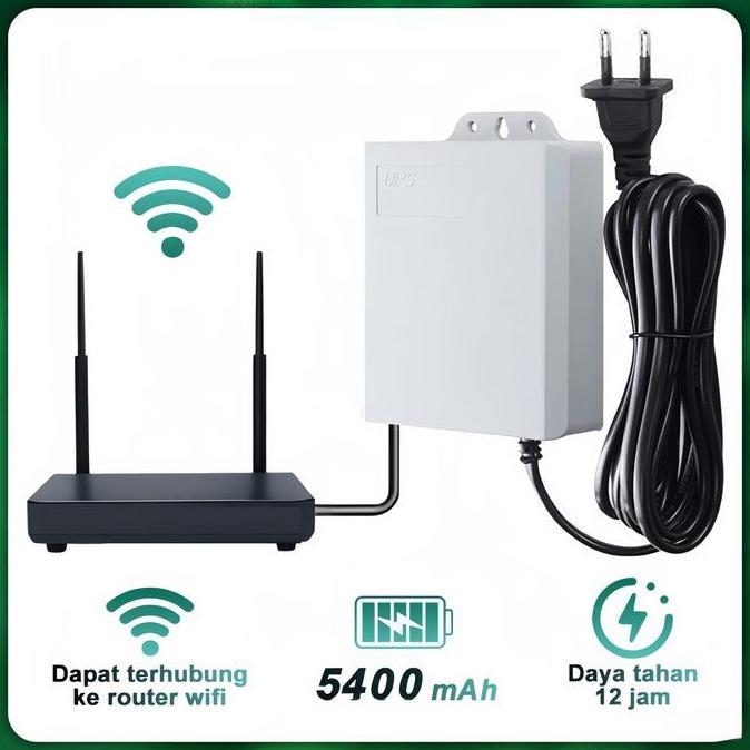 Ups 5400mAH Ups Mini 12v Untuk Wifi Ups Mini 12 Volt Ups Wifi Ups Cctv Ups Dc Mini Ups 12V1.5A