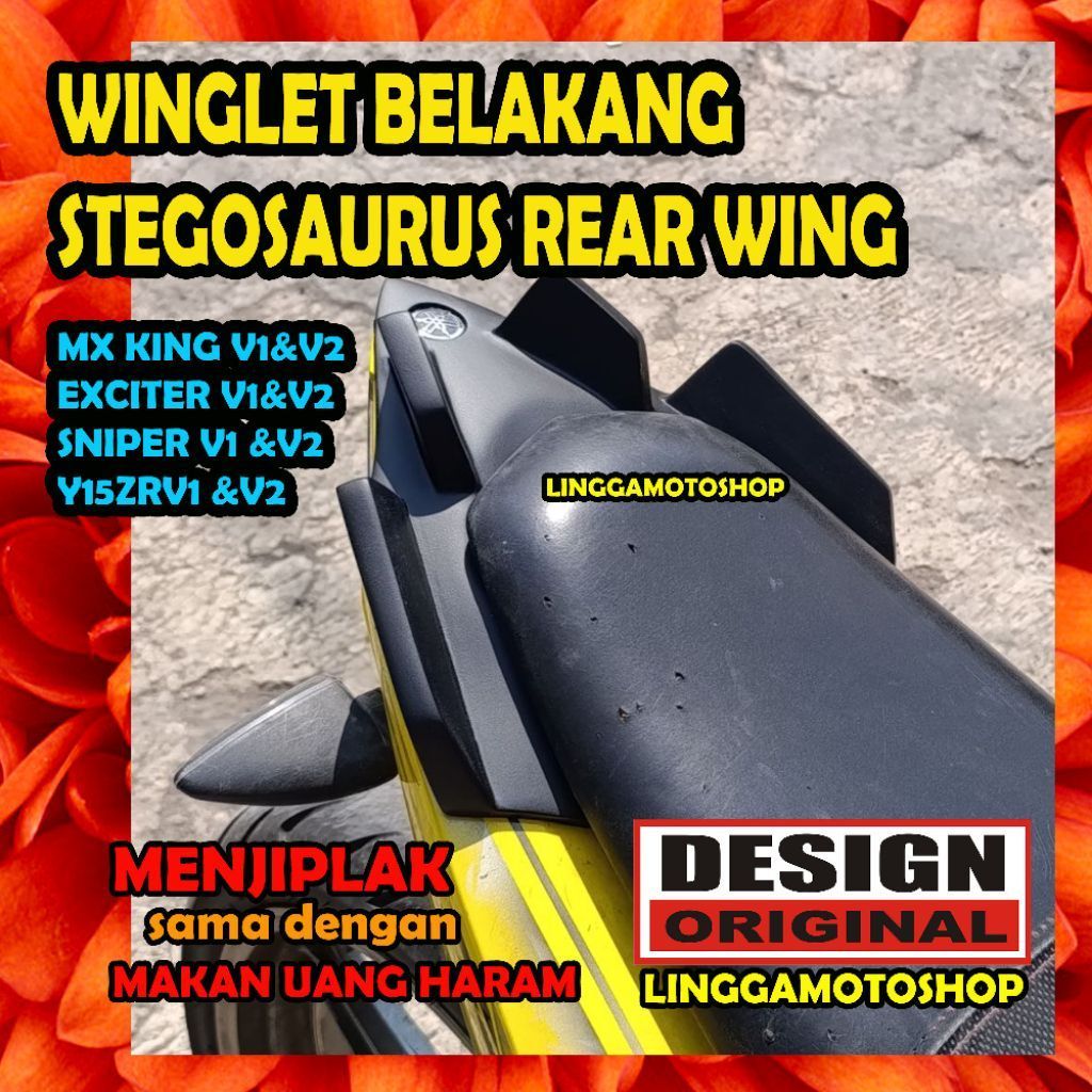 WINGLET STEGOSAURUS MX KING 150 V1 & V2 * Y15ZR * SNIPER 150 * EXCITER 150 * rear wing gp style bela