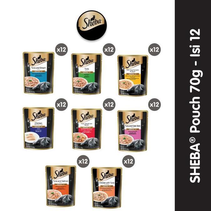Meow- New- Sheba Pouch Isi 12 -  Sheba Pouch Wet Food