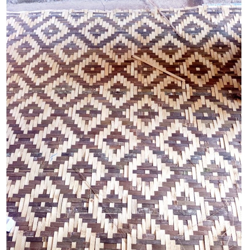 Anyaman bambu motif untuk plafon, dinding pagar gazebo