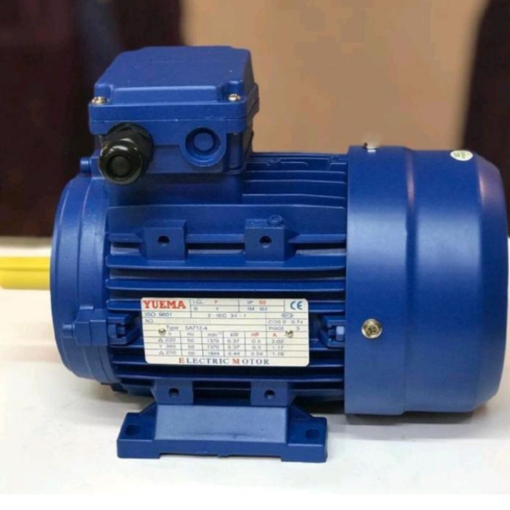 Electric Motor YUEMA 4P 1.5KW 2HP 380V 3Phase B3 Dinamo Motor 2HP 1.5KW 3Phase