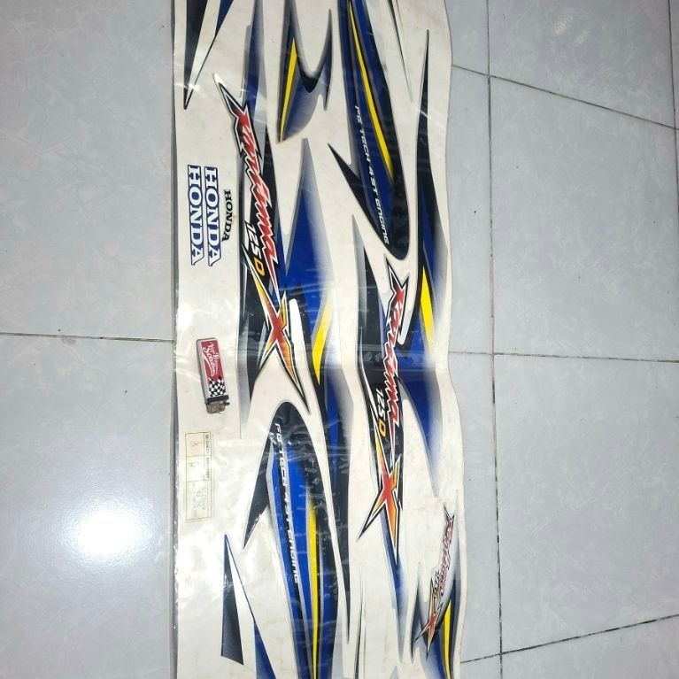 striping sticker HONDA KARISMA X 2006 BIRU SILVER NOS ORIGINAL