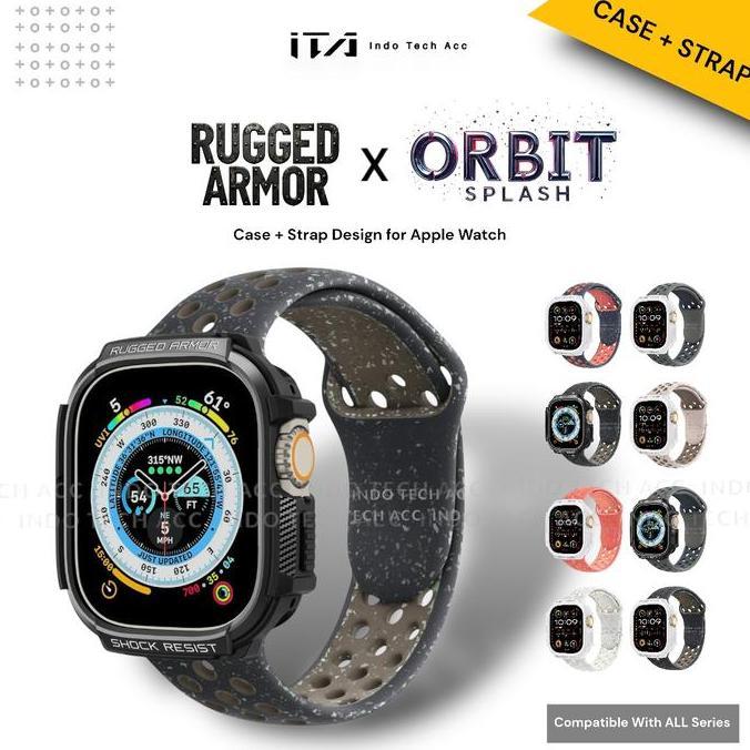 Gadgetglow_ Case Strap For Apple Watch Series Series Ultra 3/2/1 Case Rugged Armor With Strap Orbit 