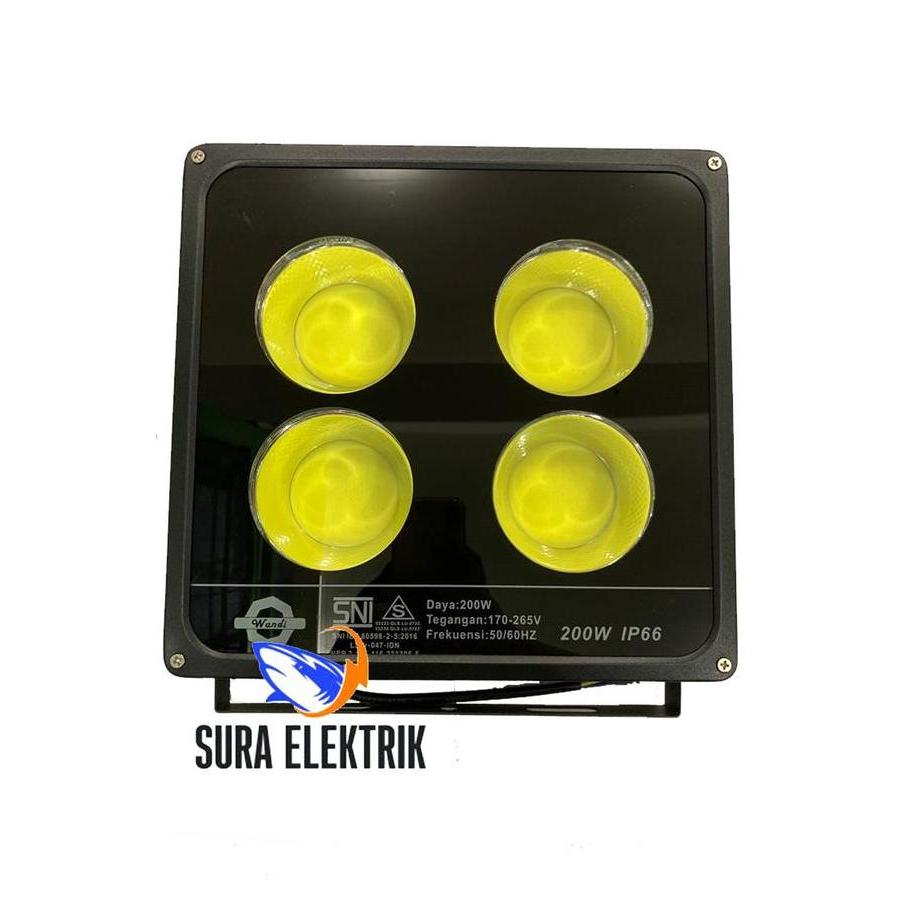 LAMPU SOROT LED 200W FLOOD LIGHT WANDI | GUDANG PABRIK WORKSHOP HEMAT DAYA