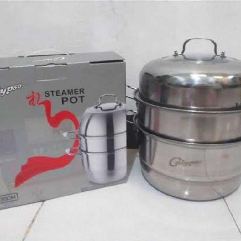 Panci Steamer Pot Stainless Susun 3 CALYPSO c- 352CB/ Panci Steamer Stainless 3 Susun / Steamer Pot 