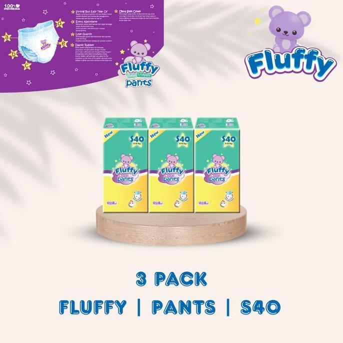 Fullarc- [Paket 3 Ball] Fluffy Baby Pants S40 / M30 / L6 / Xl6 Popok Bayi Celana