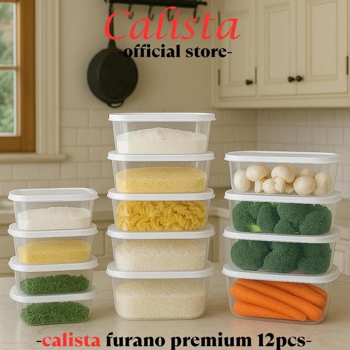 [ CALISTA ] TOPLES PLASTIK FOOD CONTAINER CALISTA FURANO PUTIH SET ISI 12PCS TOPLES PLASTIK FOOD PRE