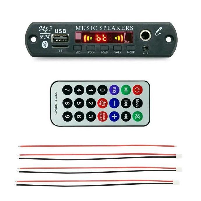 Modul Amplifier Stereo Mp3 Player Bluetooth 60W Plus Bass Treble Mic Echo Karaoke