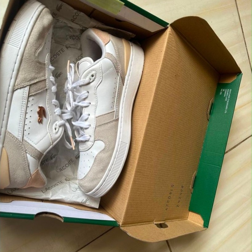 SEPATU LACOSTE ORIGINAL T-CLIP SET LEATHER(SECOND)