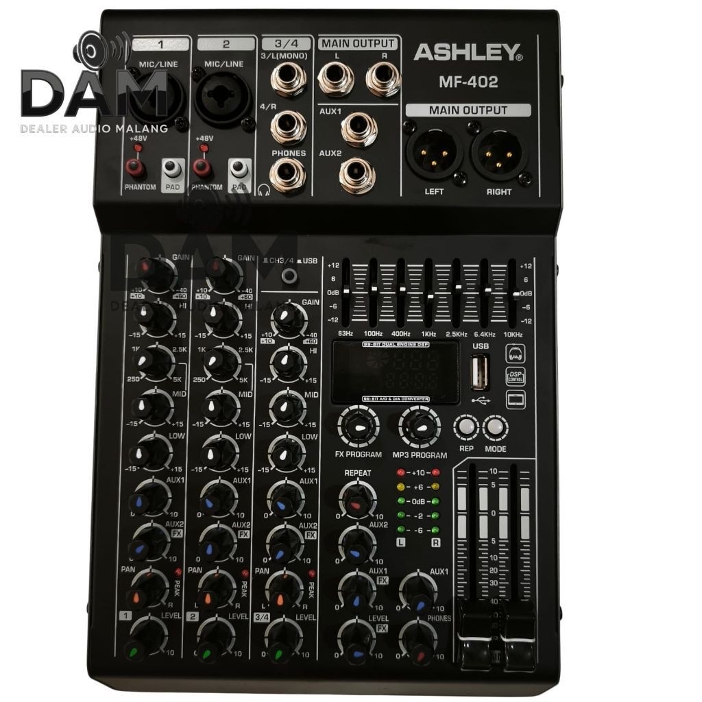 Mixer Ashley MF402 MF 402 MF-402 Original Mixer Audio Ashley Original Soundcard Equalizer 7 Band