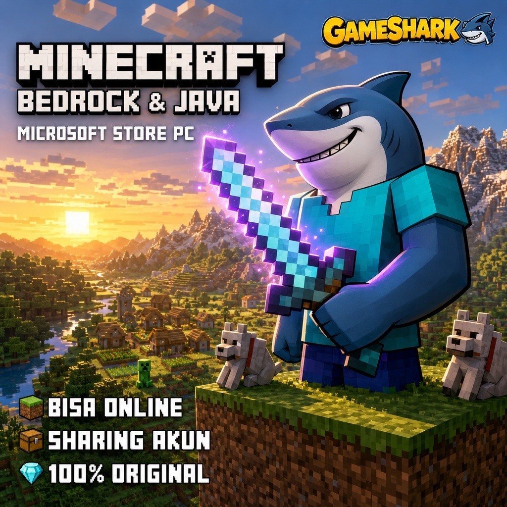 Minecraft Java Bedrock PC Windows Xbox Premium Game Pass Bisa Online Akun Sendiri Bonus 600+ Game Mi
