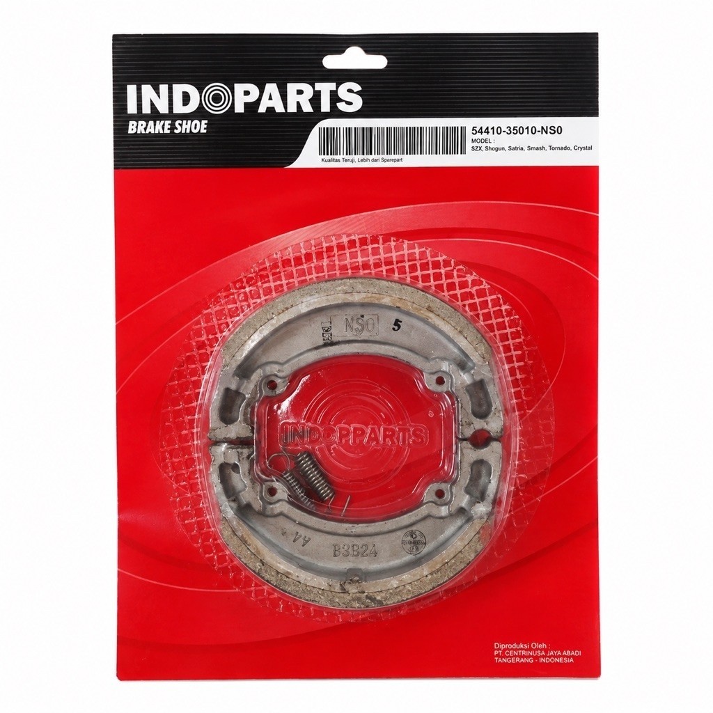 Pakrem / Kampas rem Tromol Belakang Indopart 54410-35010-NS0 | Untuk Motor Suzuki Shogun, Satria, Sm