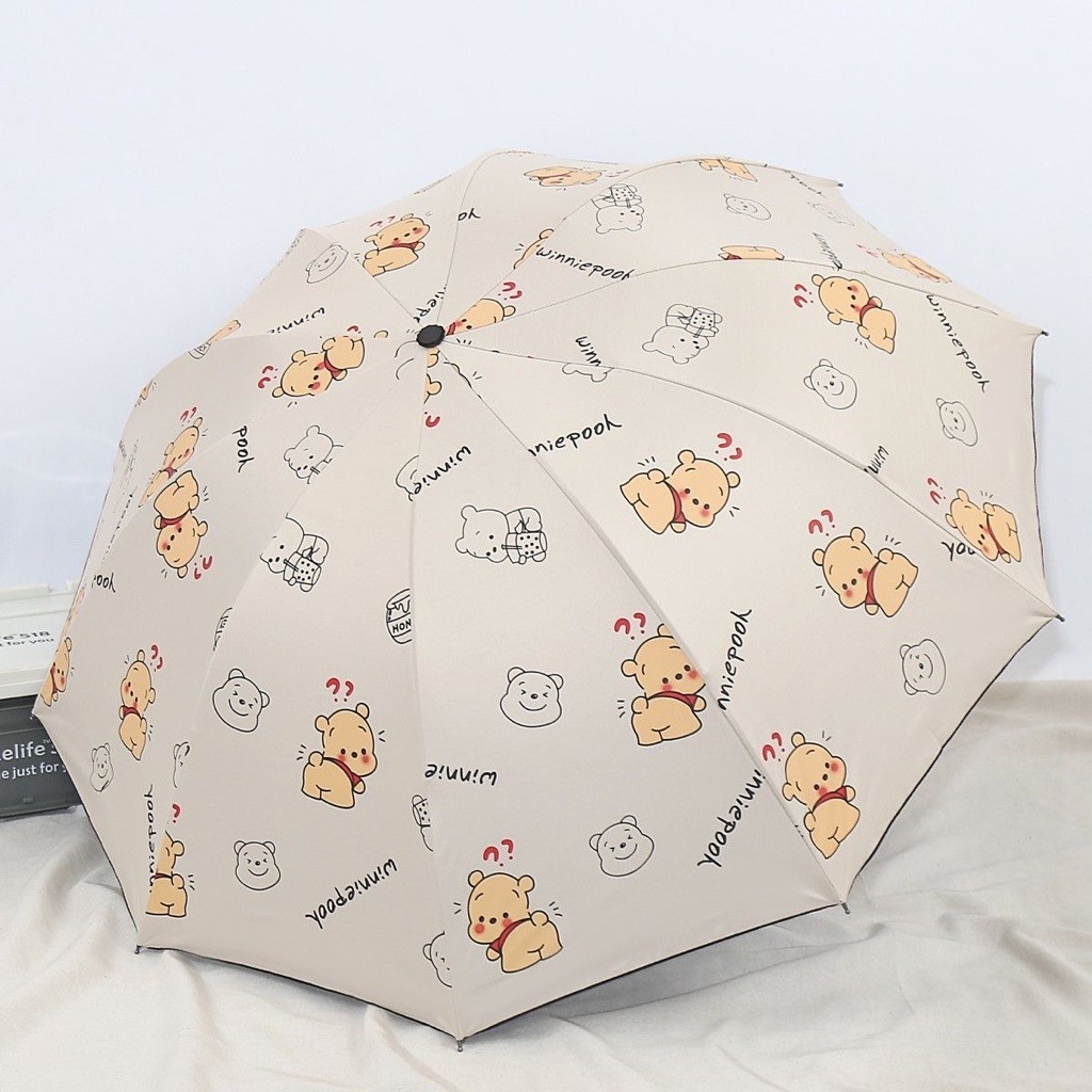 [PREORDER] Payung Winnie the Pooh Disney | Payung Lipat Otomatis 10 Tulang Anti UV & Bisa untuk Huja