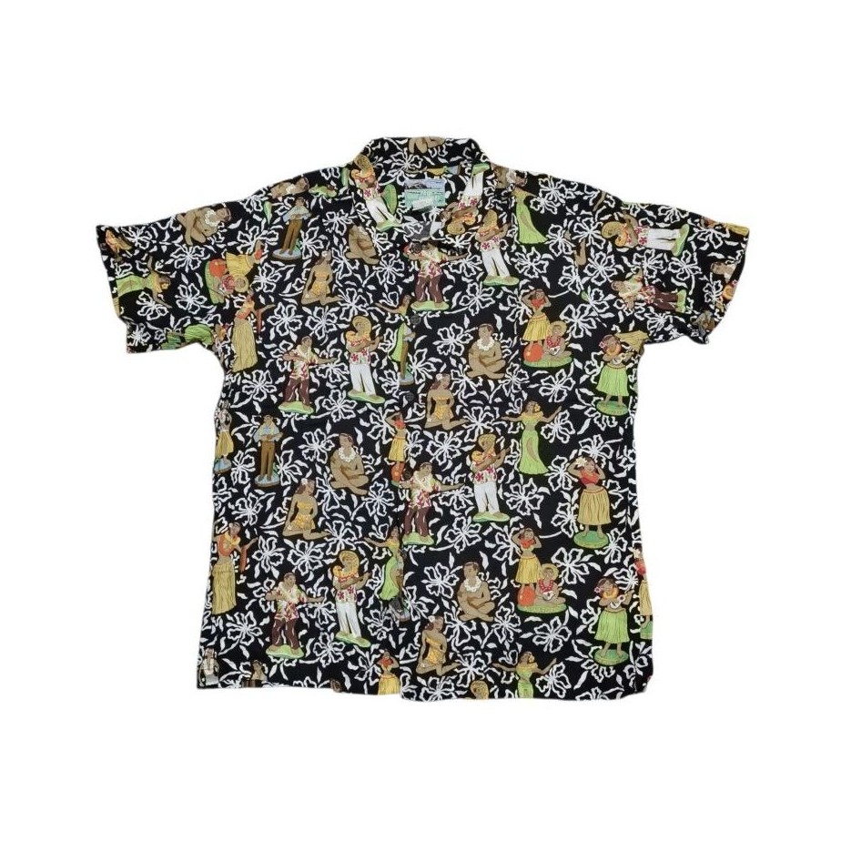 Kemeja reyn spooner hawaiian traditionals rayon vintage