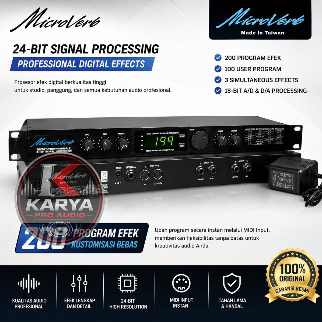Alesis Microverb 4 Vocal Effects Made In Taiwan