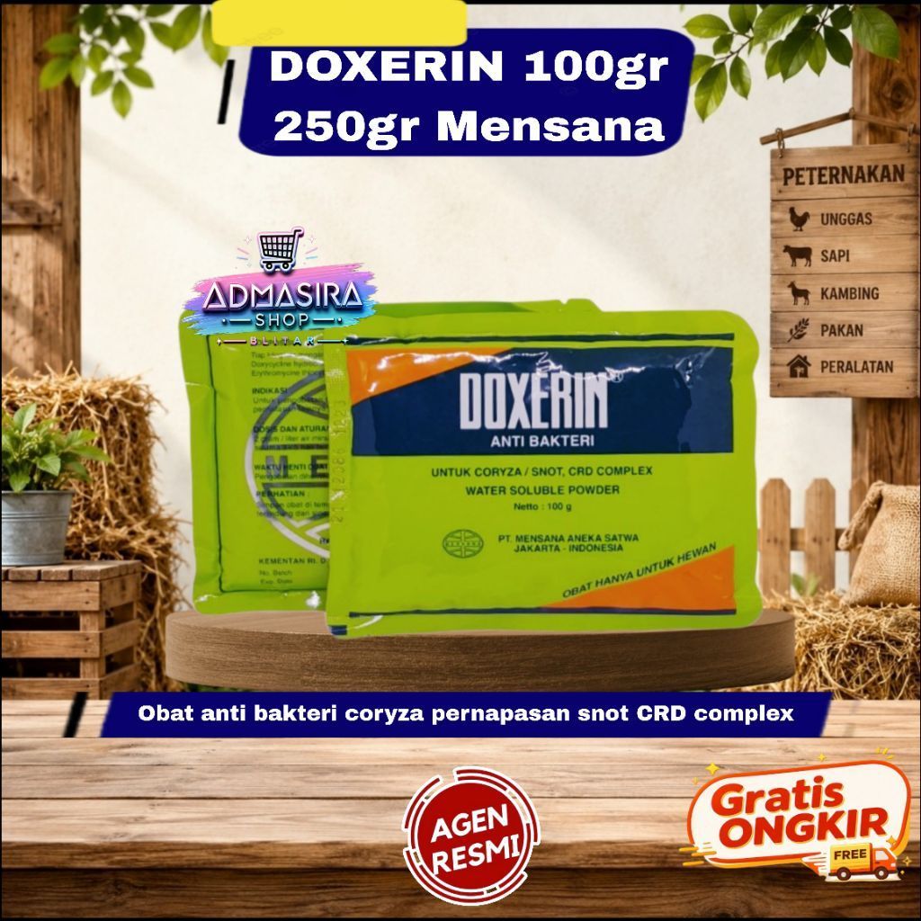 DOXERIN 250Gram Anti Bakteri Coryza Snot CRD Complex MENSANA 250 gram