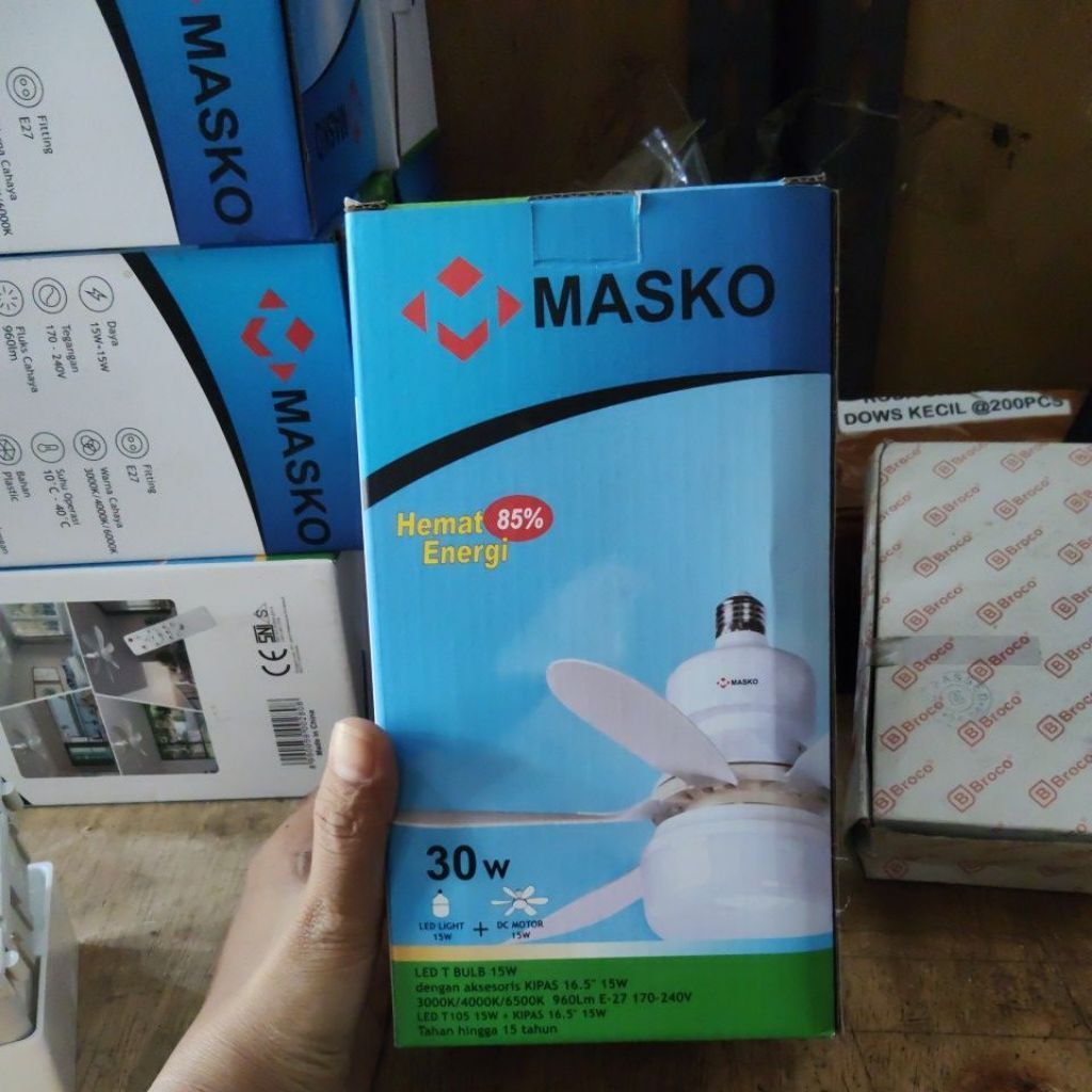 LAMPU LED MASKO 30W KIPAS PLAFON