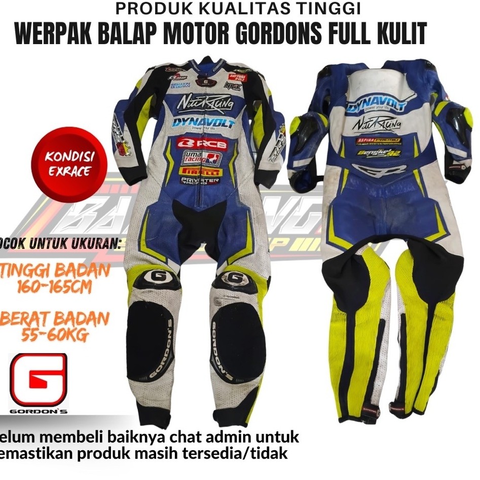 Werpak Balap Motor Road Race GORDONS RACING Full Kulit