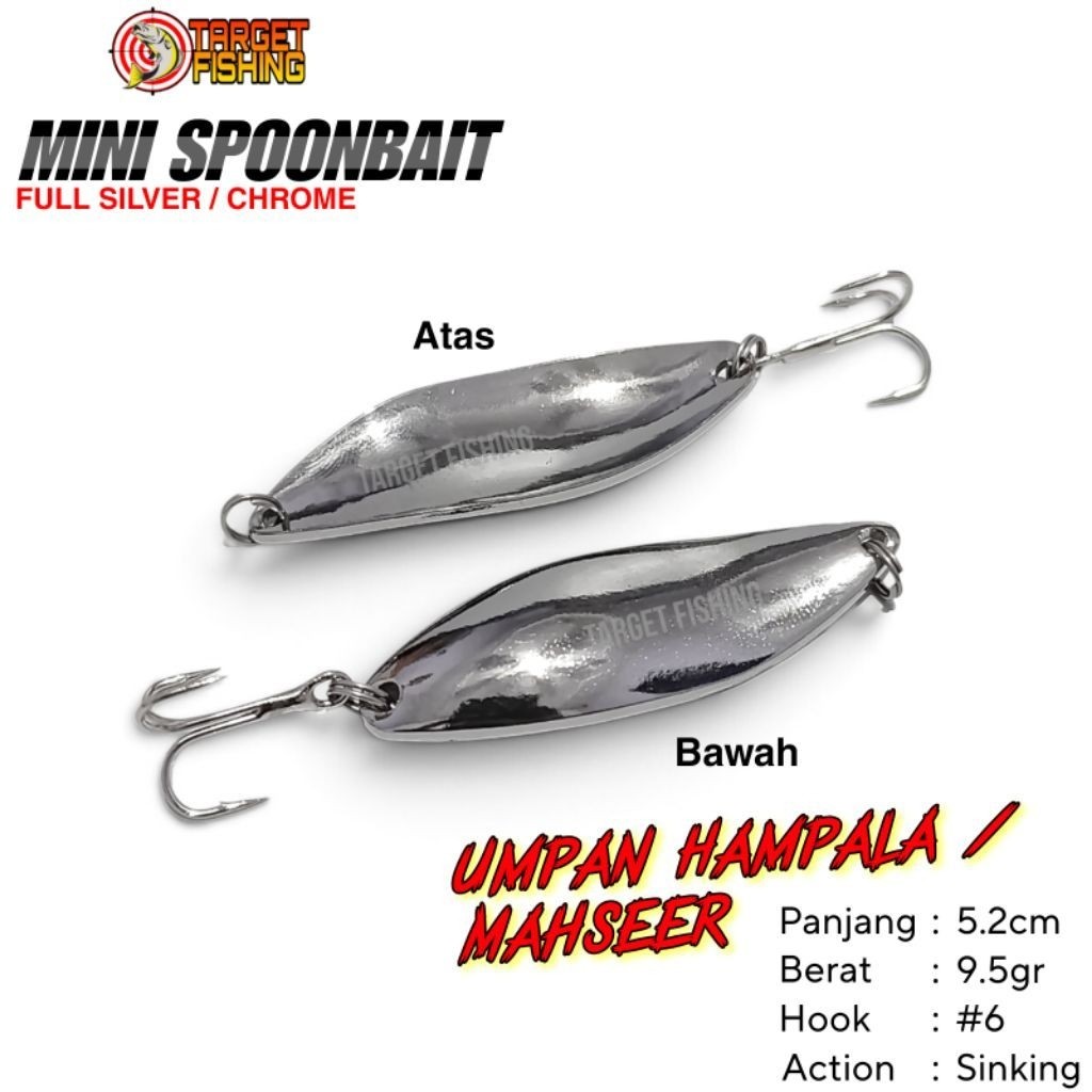 Mini Spoon Bait CHROME 5cm 9.6gr - Umpan Casting Hampala Lure Spoon Ultralight