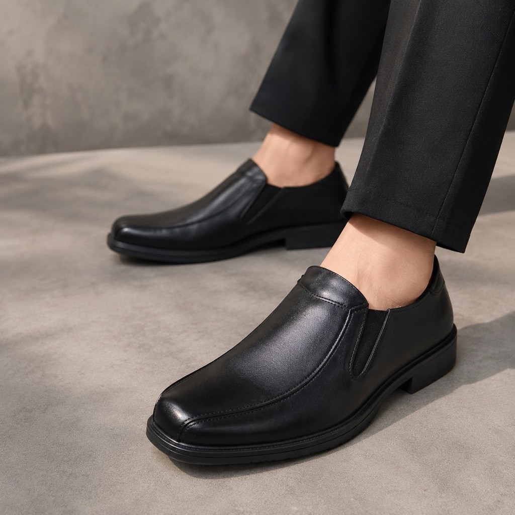 MK B01  Raxrlo OXPORD Pria Big Size 37-48 / Loafers Formal Pantofel Remaja Sekolah Kulit Hitam JUMBO
