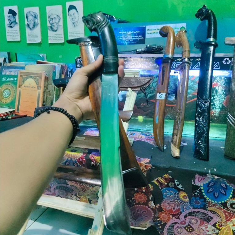 golok tebas kopak rawing gagang fukl tanduk kerbau