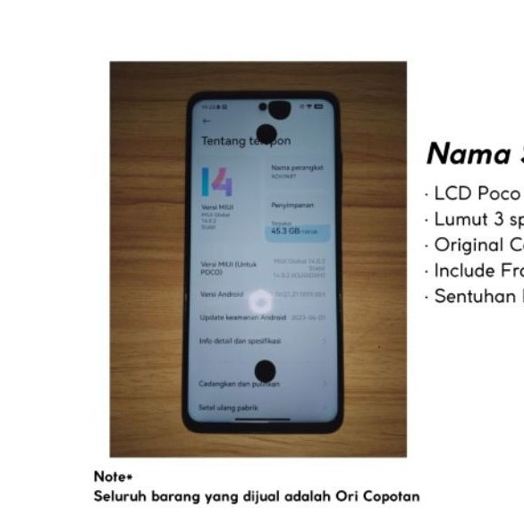 LCD ORI COPOTAN POCO X3 NFC