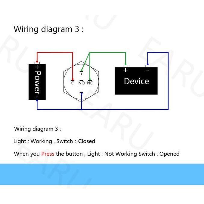 Promo switch on off push button tombol saklar lampu ring led motor mobil Diskon