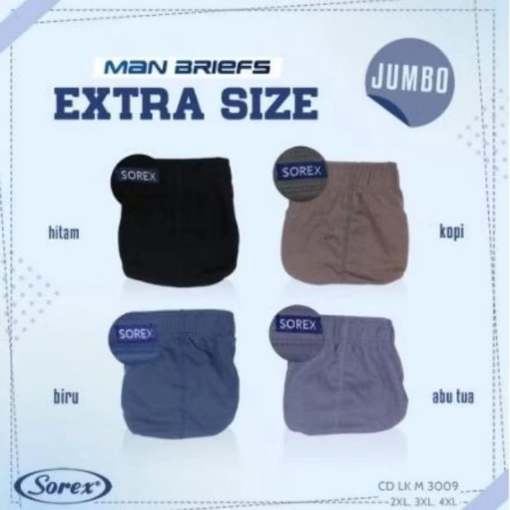 CD pria sorex jumbo extra size 3009/ celan dalam laki sorex jumbo premium