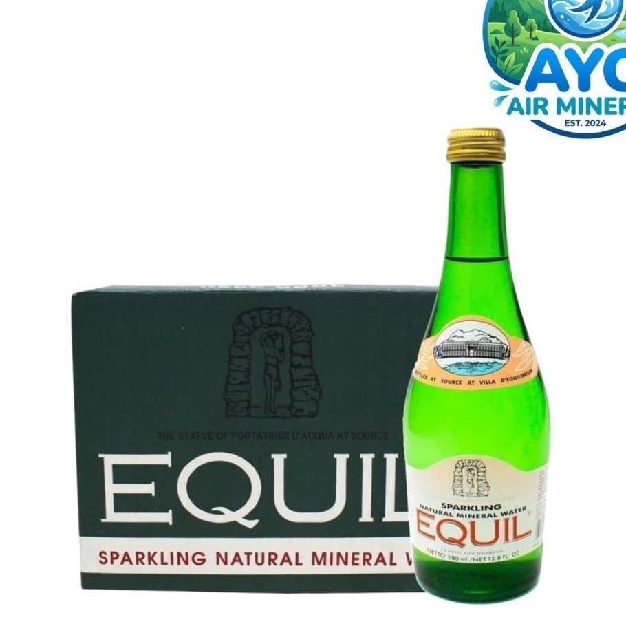 Equil 380ml Sparkling Mineral Water [ Dus Equil isi 12 Botol Kaca ] Air Mineral