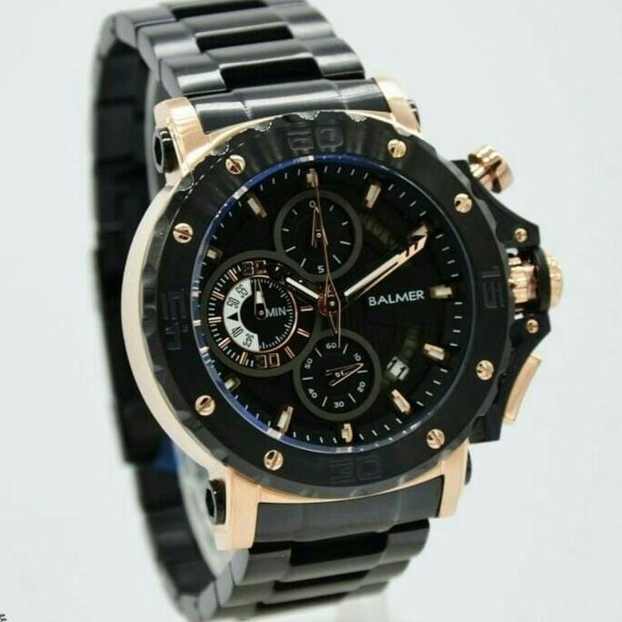 Jam Tangan Balmer ORIGINAL 7975 Hitam Rosegold Mewah Jam Sport Pria