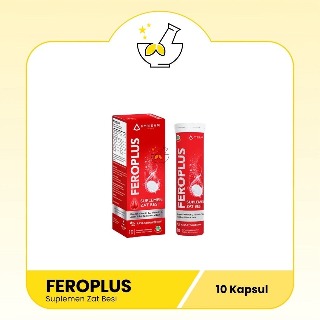 FEROPLUS Suplemen Zat Besi Rasa Strawberry - 10 Kapsul