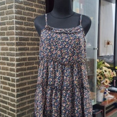 Dress sifon / Dress Tali Spaghetti /Tumpuk (Umpak)